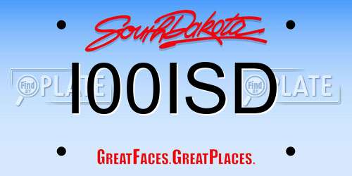 I00ISD South Dakota License Plate