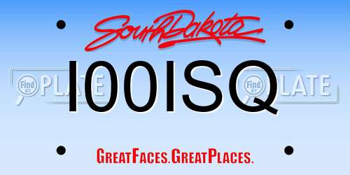 I00ISQ South Dakota License Plate