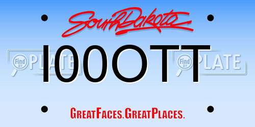 I00OTT South Dakota License Plate
