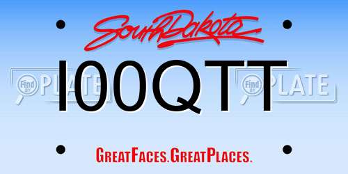 I00QTT South Dakota License Plate