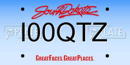 I00QTZ South Dakota License Plate