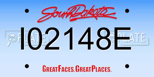 I02148E South Dakota License Plate