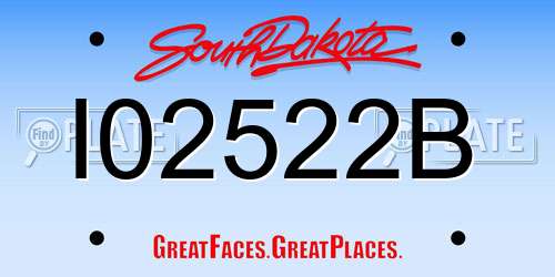 I02522B South Dakota License Plate