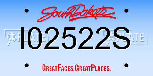 I02522S South Dakota License Plate