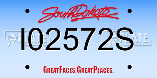 I02572S South Dakota License Plate