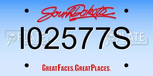 I02577S South Dakota License Plate