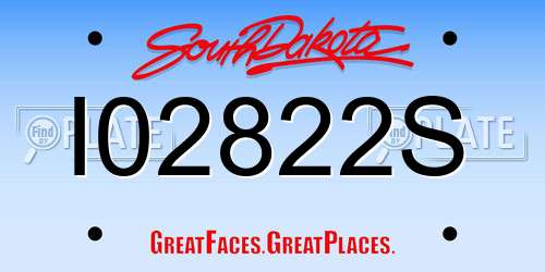 I02822S South Dakota License Plate