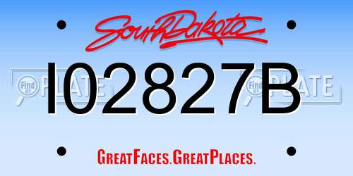 I02827B South Dakota License Plate
