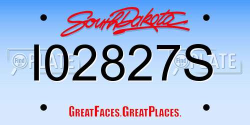 I02827S South Dakota License Plate