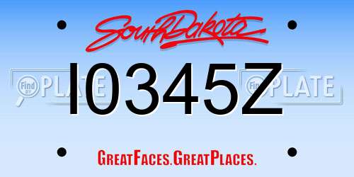 I0345Z South Dakota License Plate