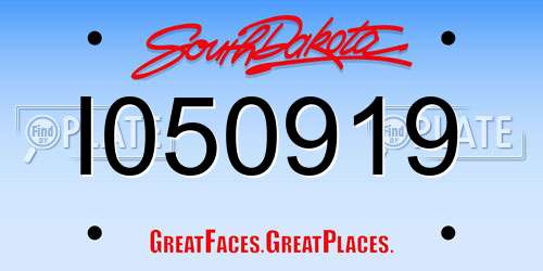 I050919 South Dakota License Plate
