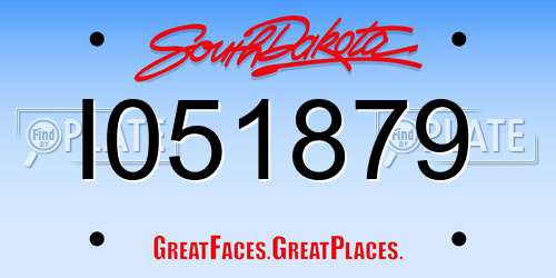 I051879 South Dakota License Plate