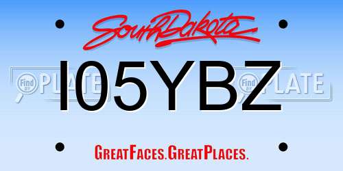 I05YBZ South Dakota License Plate
