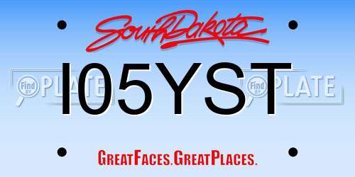 I05YST South Dakota License Plate