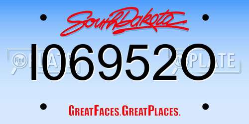 I06952O South Dakota License Plate