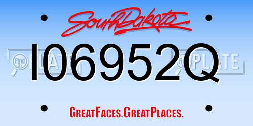 I06952Q South Dakota License Plate