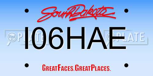 I06HAE South Dakota License Plate