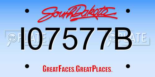 I07577B South Dakota License Plate