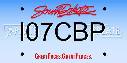 I07CBP South Dakota License Plate