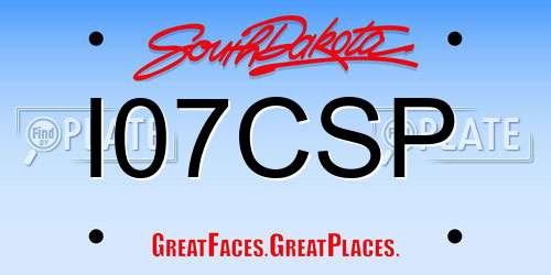 I07CSP South Dakota License Plate