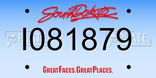 I081879 South Dakota License Plate