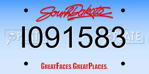 I091583 South Dakota License Plate