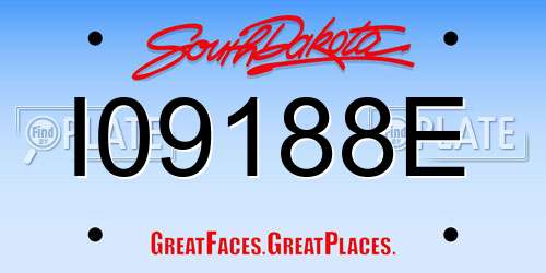 I09188E South Dakota License Plate