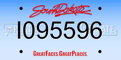 I095596 South Dakota License Plate