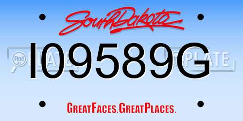 I09589G South Dakota License Plate