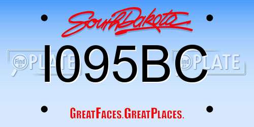I095BC South Dakota License Plate