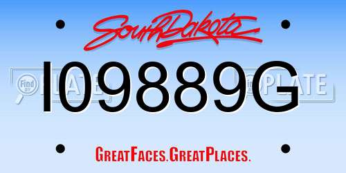 I09889G South Dakota License Plate