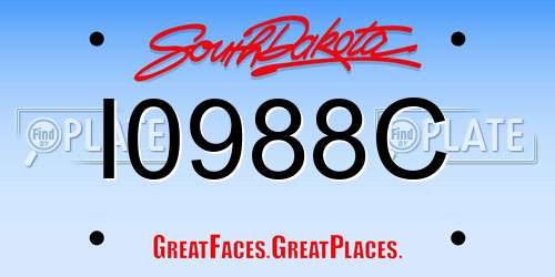 I0988C South Dakota License Plate