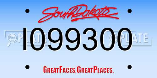 I099300 South Dakota License Plate
