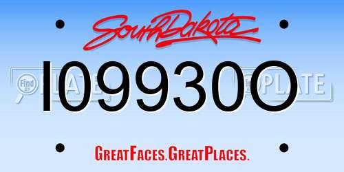 I09930O South Dakota License Plate