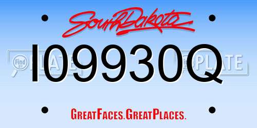 I09930Q South Dakota License Plate