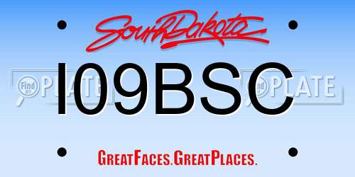 I09BSC South Dakota License Plate