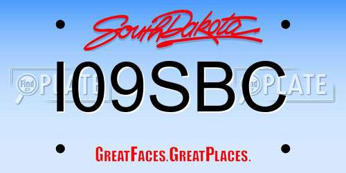 I09SBC South Dakota License Plate