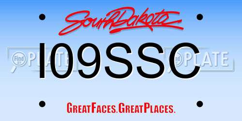 I09SSC South Dakota License Plate