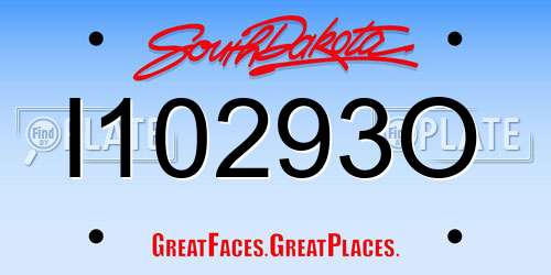 I10293O South Dakota License Plate