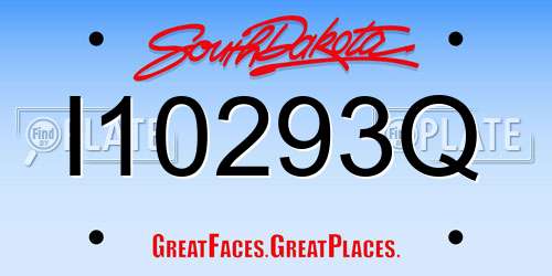 I10293Q South Dakota License Plate