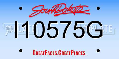 I10575G South Dakota License Plate