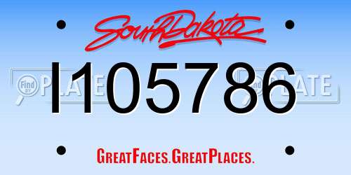 I105786 South Dakota License Plate