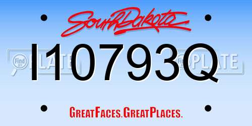 I10793Q South Dakota License Plate