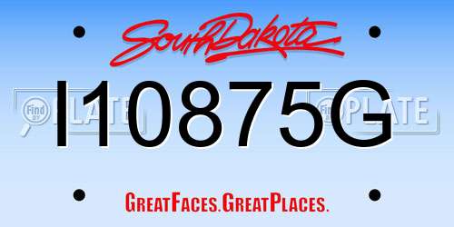 I10875G South Dakota License Plate