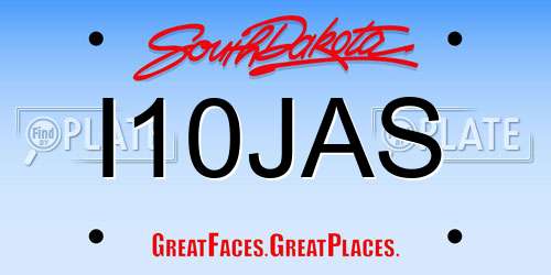 I10JAS South Dakota License Plate