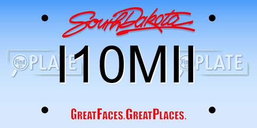 I10MII South Dakota License Plate