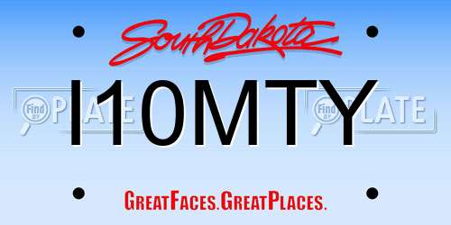 I10MTY South Dakota License Plate