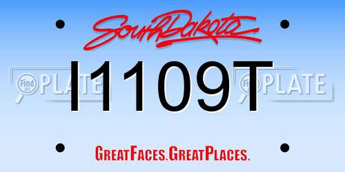 I1109T South Dakota License Plate