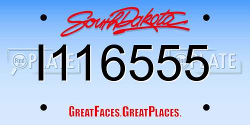 I116555 South Dakota License Plate