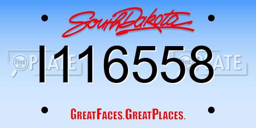 I116558 South Dakota License Plate